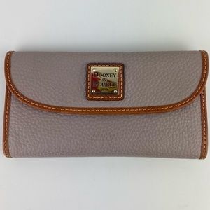 Dooney and Bourke Pebble Grain Leather Continental Clutch Oyster Wallet Mauve